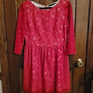Red lace dress